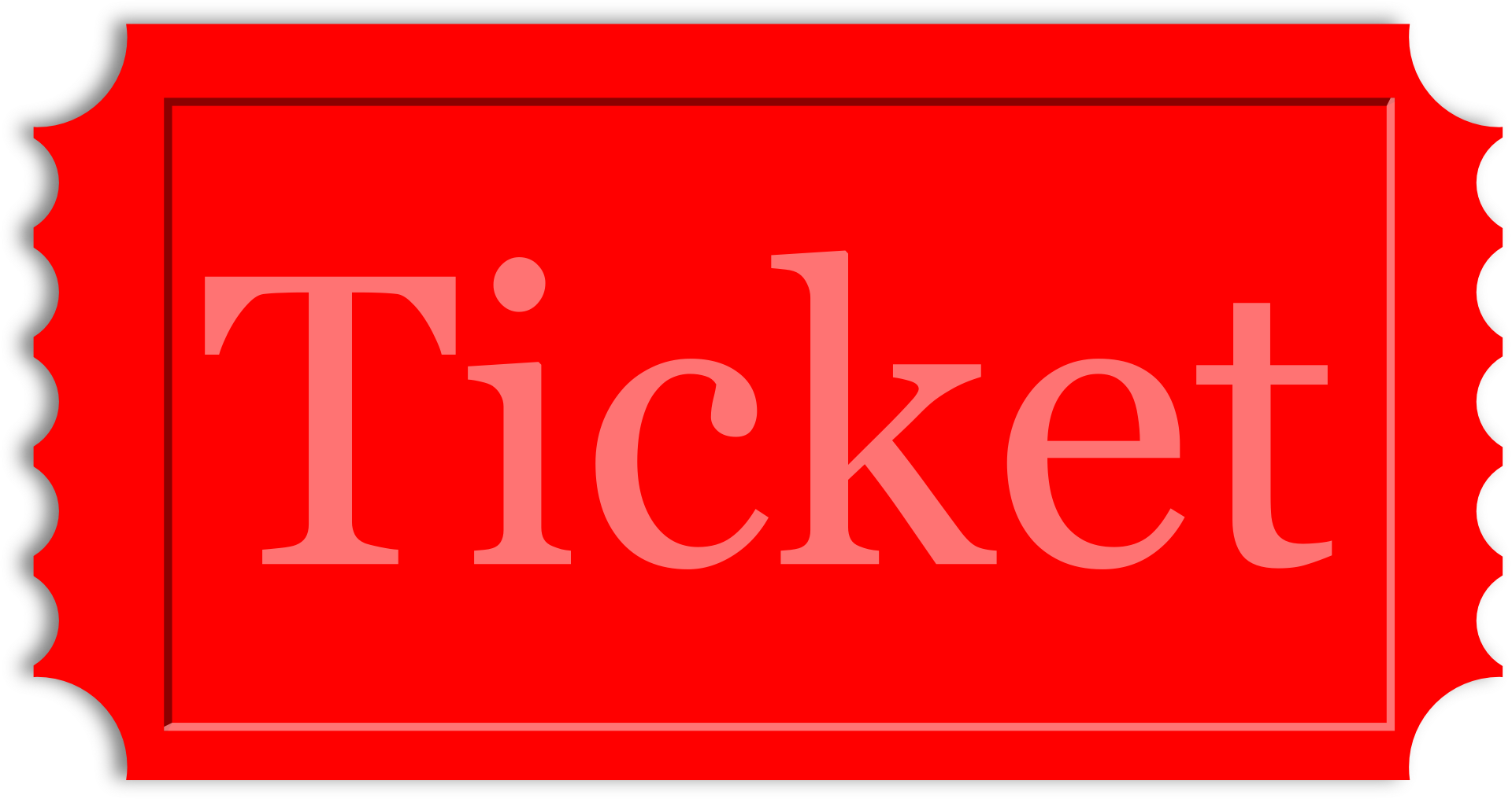 decorative: red ticket stub