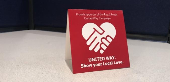 Decorative: United Way heart made of hands, words: show your local love