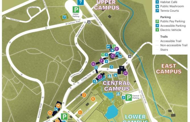 A PDF screengrab of Royal Roads' campus map