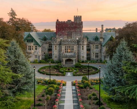 Hatley Castle at sunset