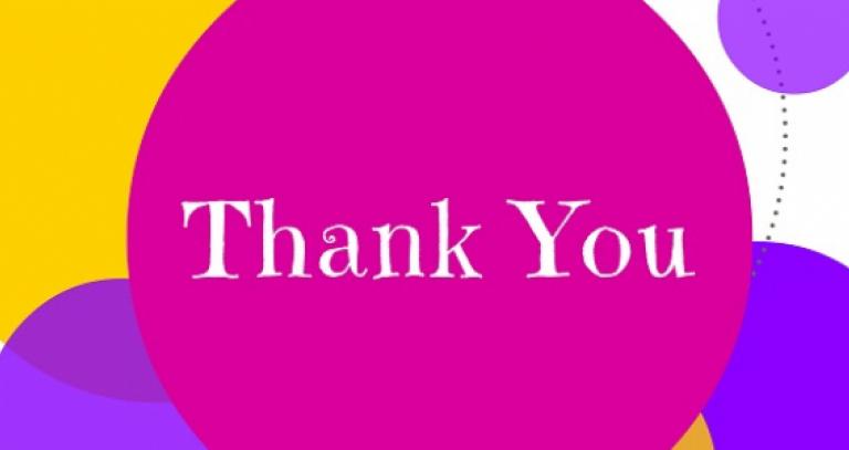 Thank you with balloons
